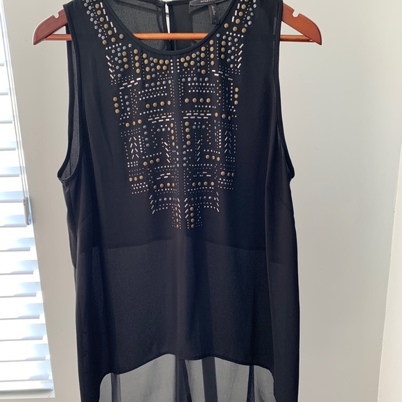BCBG MAXAZRIA DANNA SLEEVELESS EMBELLISHED TOP - Picture 3 of 6